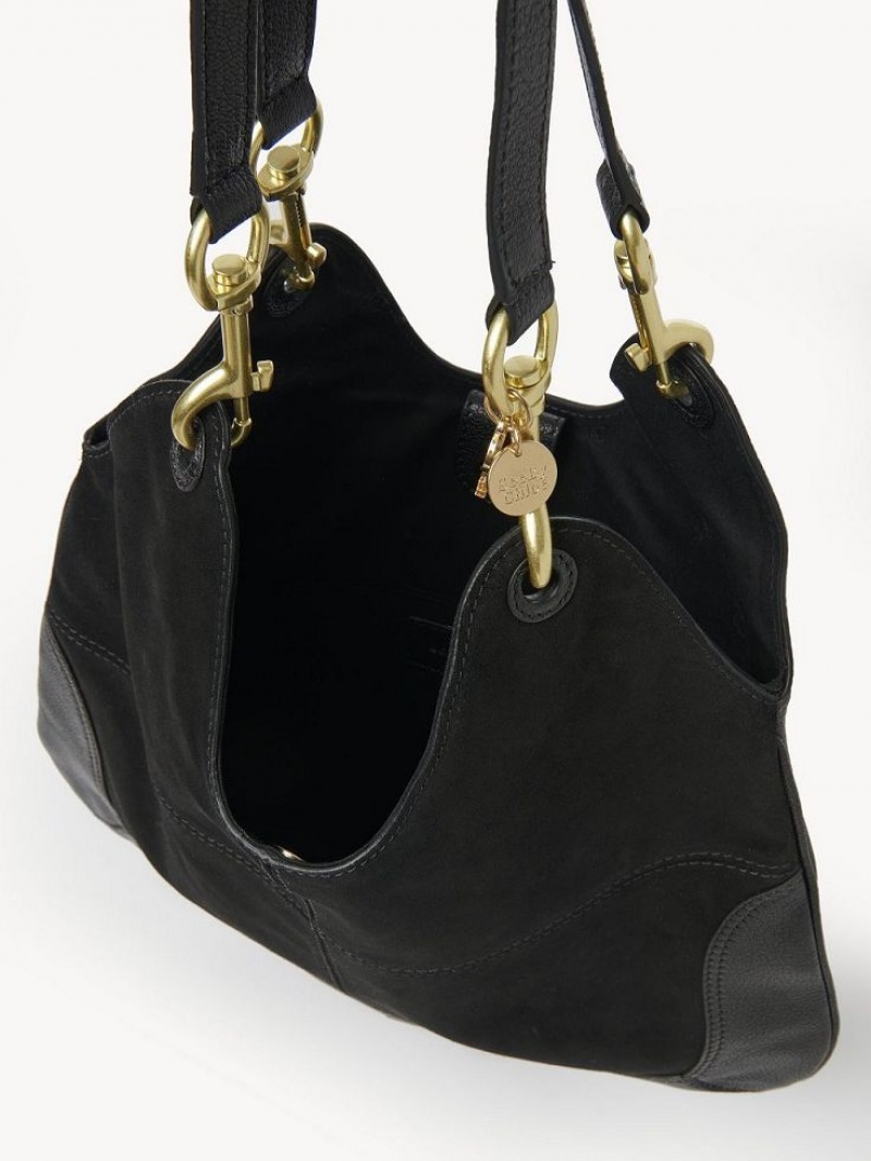 Black Chloe Hana Shopper Shoulder Bags | CHE-SR14624