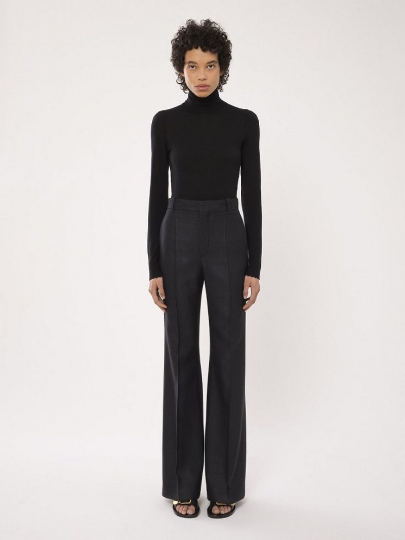 Black Chloe High-waisted Flare Pants | CHE-SR14015