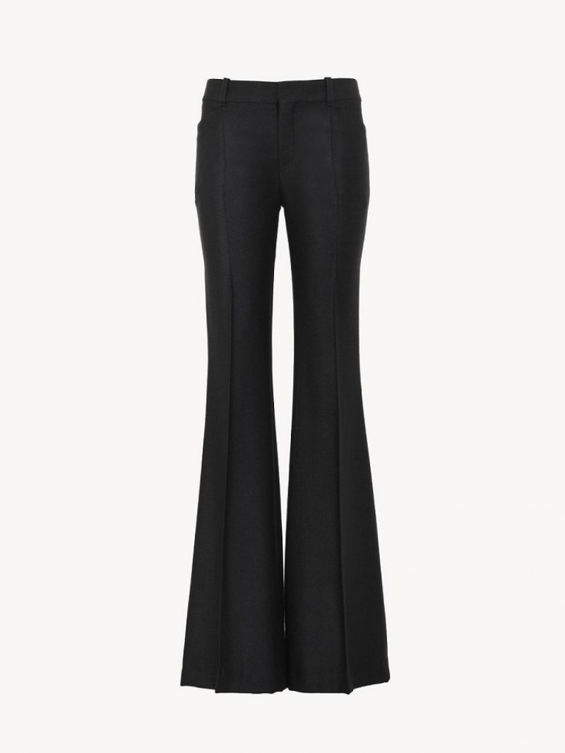 Black Chloe High-waisted Flare Pants | CHE-SR14015