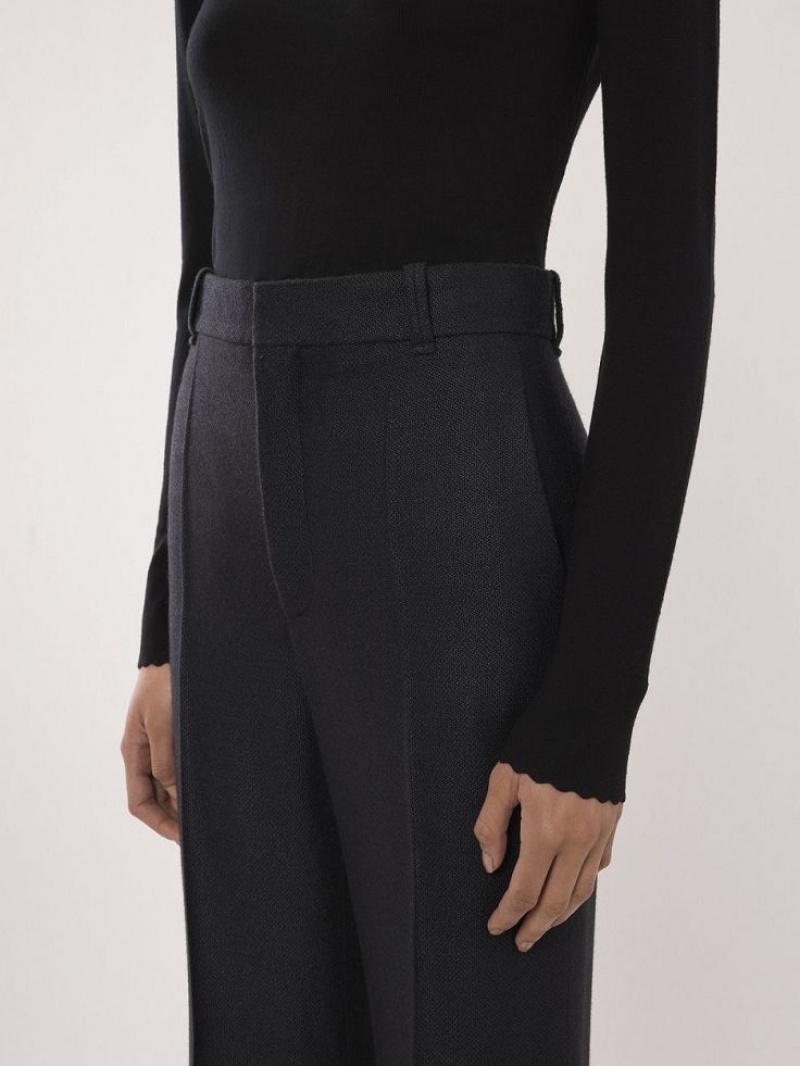 Black Chloe High-waisted Flare Suiting | CHE-SR14039