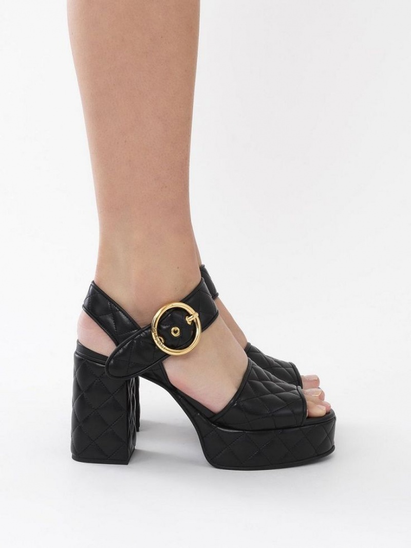 Black Chloe Jodie Platform Sandals | CHE-SR14813