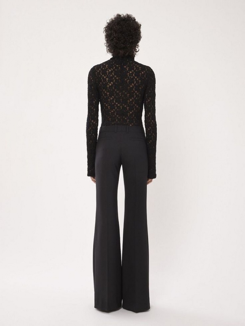 Black Chloe Low-waist Flare Pants | CHE-SR14020