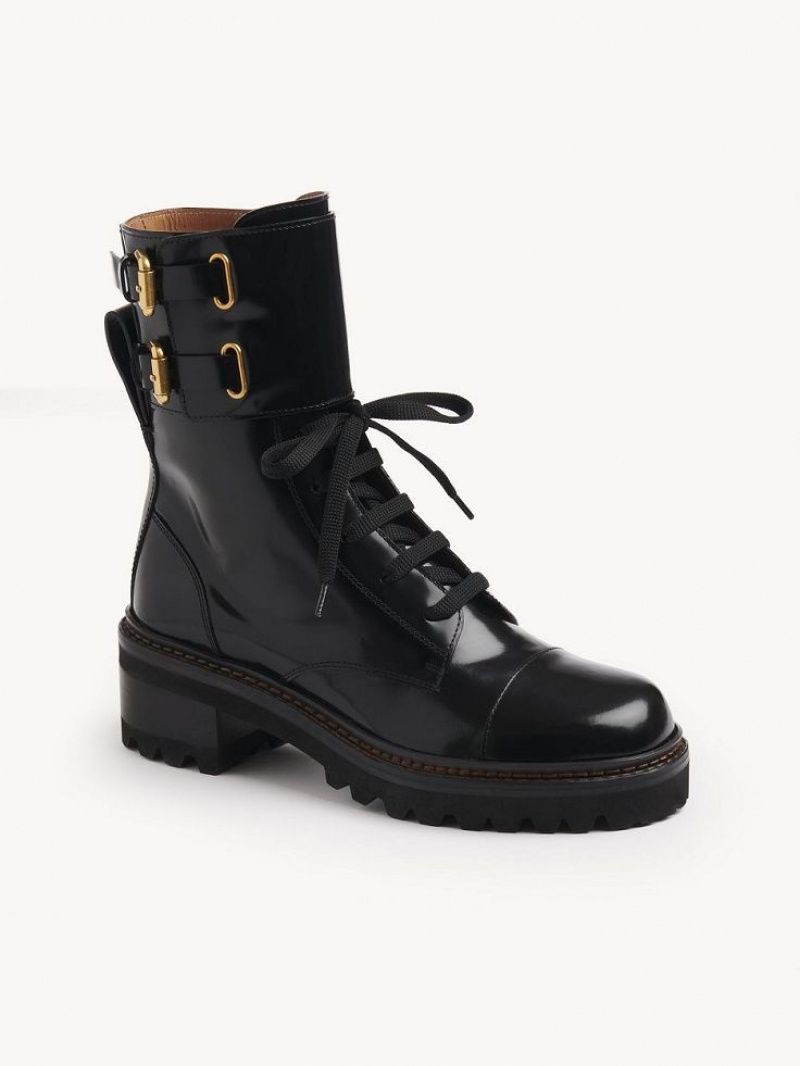 Black Chloe Mallory Ankle Boots | CHE-SR14878