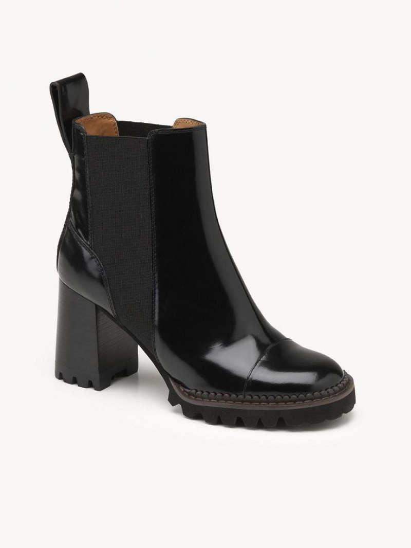 Black Chloe Mallory Ankle Boots | CHE-SR14890