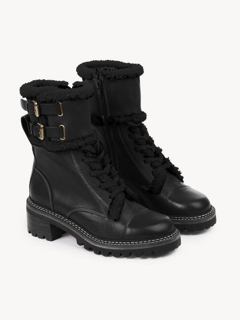 Black Chloe Mallory Biker Boots | CHE-SR14863