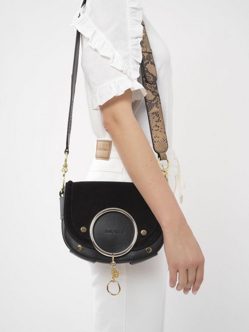 Black Chloe Mara Shoulder Bags | CHE-SR14596