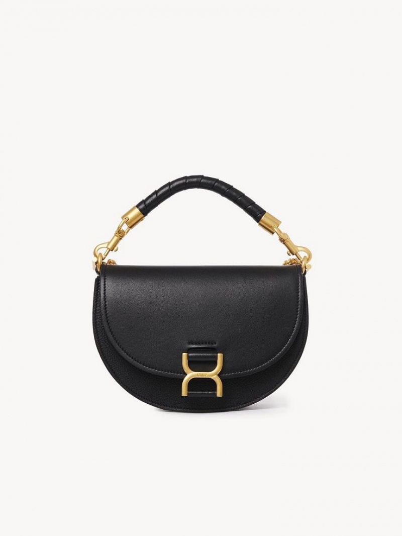 Black Chloe Marcie Chain Flap Crossbody Bags | CHE-SR13591