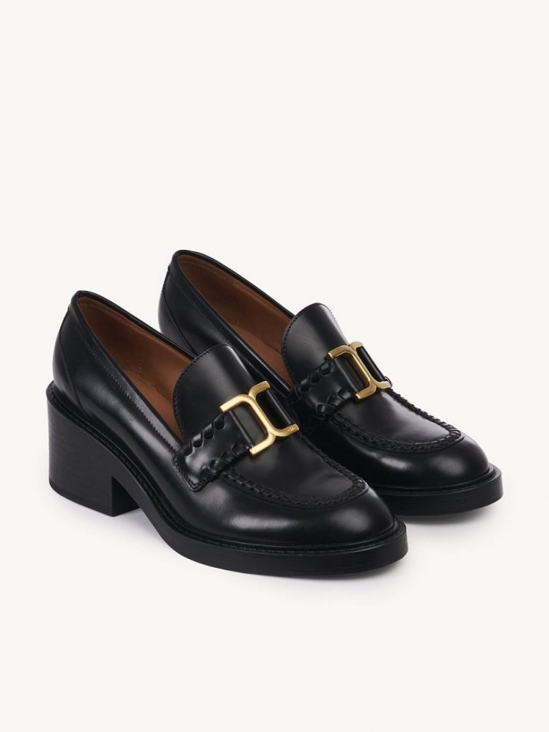 Black Chloe Marcie Heeled Loafer | CHE-SR14244