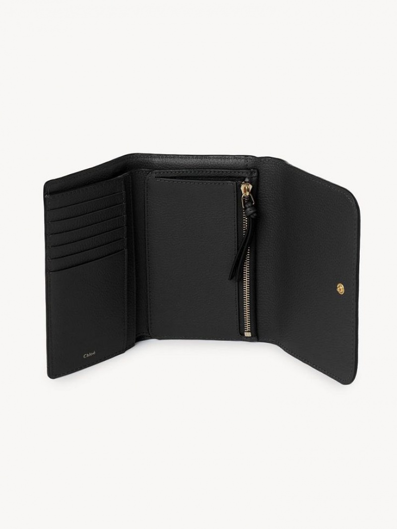 Black Chloe Marcie Medium Compact Wallets | CHE-SR14283