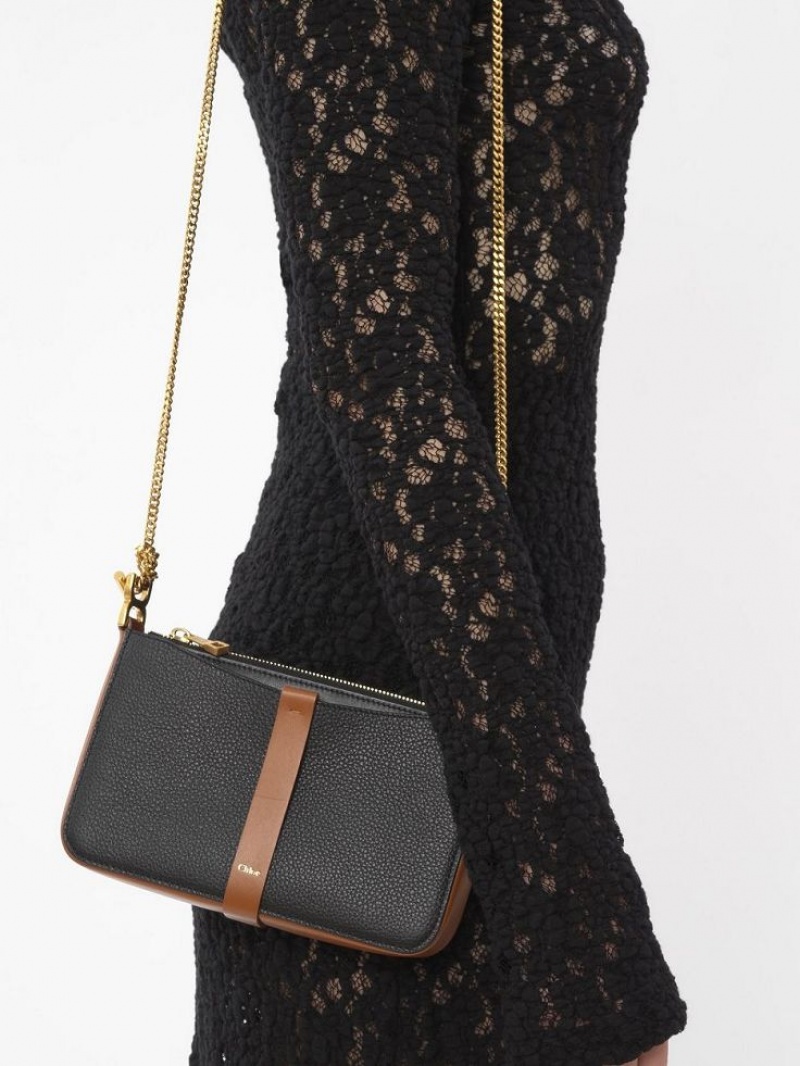 Black Chloe Marcie On Chain Clutches | CHE-SR13742