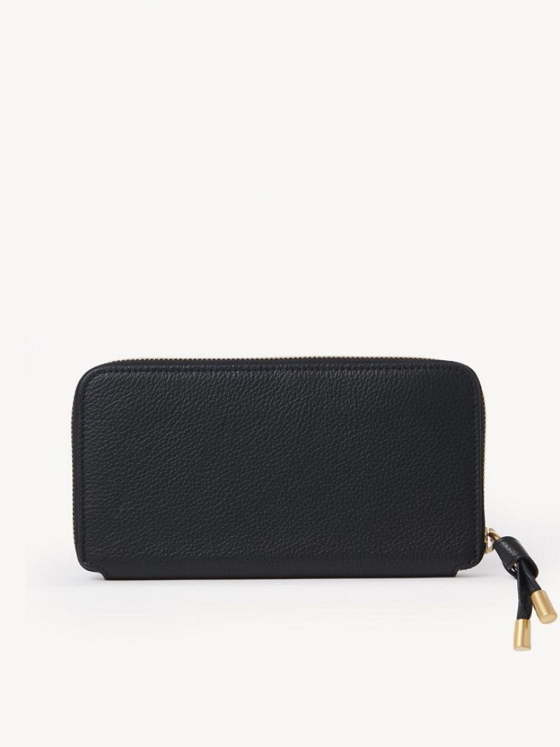 Black Chloe Marcie Zippered Long Wallets | CHE-SR14303