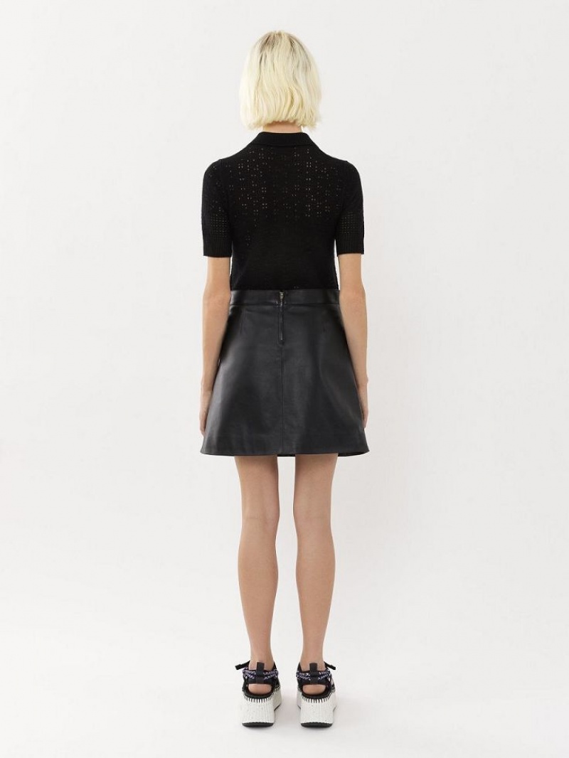 Black Chloe Mini Skirt Leather | CHE-SR14112