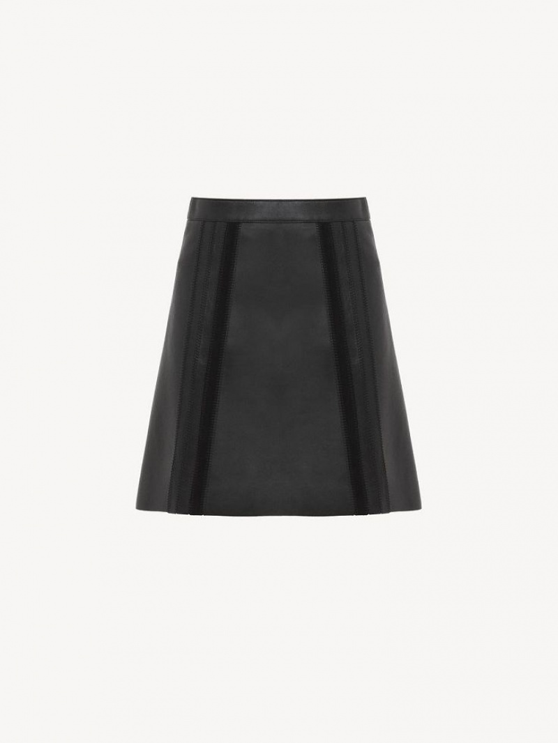 Black Chloe Mini Skirt Leather | CHE-SR14120