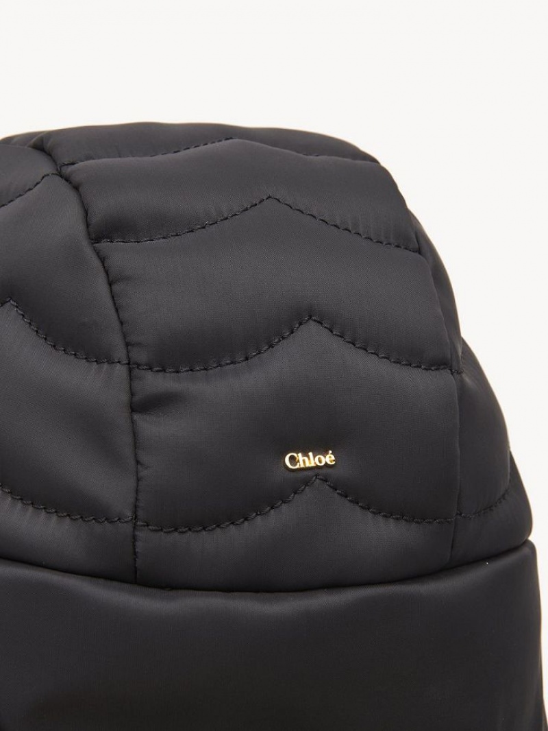 Black Chloe Padded Chapka Hats | CHE-SR14482