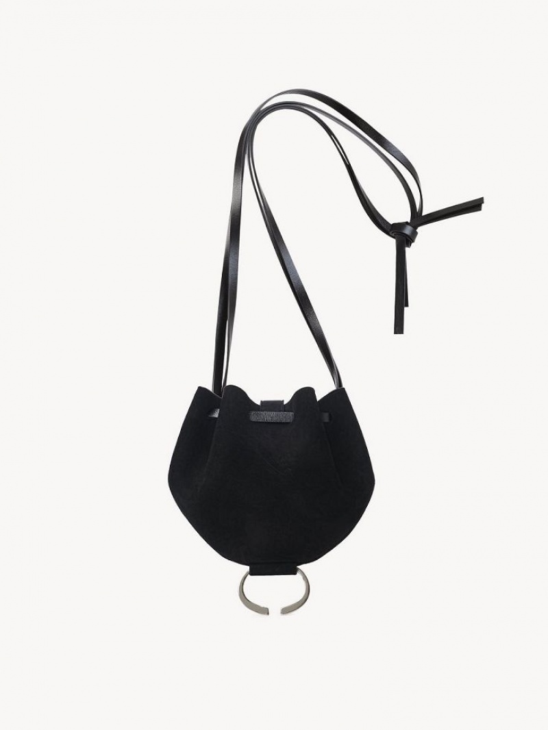 Black Chloe Round Pouch Mini Bags | CHE-SR13708