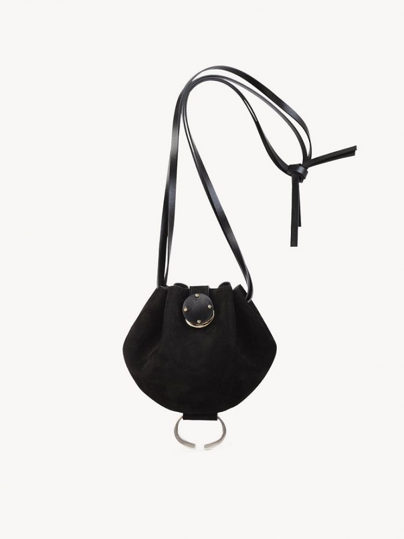 Black Chloe Round Pouch Mini Bags | CHE-SR13708