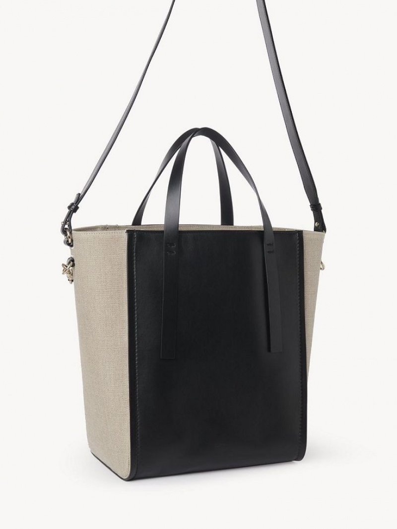 Black Chloe Sense Medium Tote Bags | CHE-SR13358