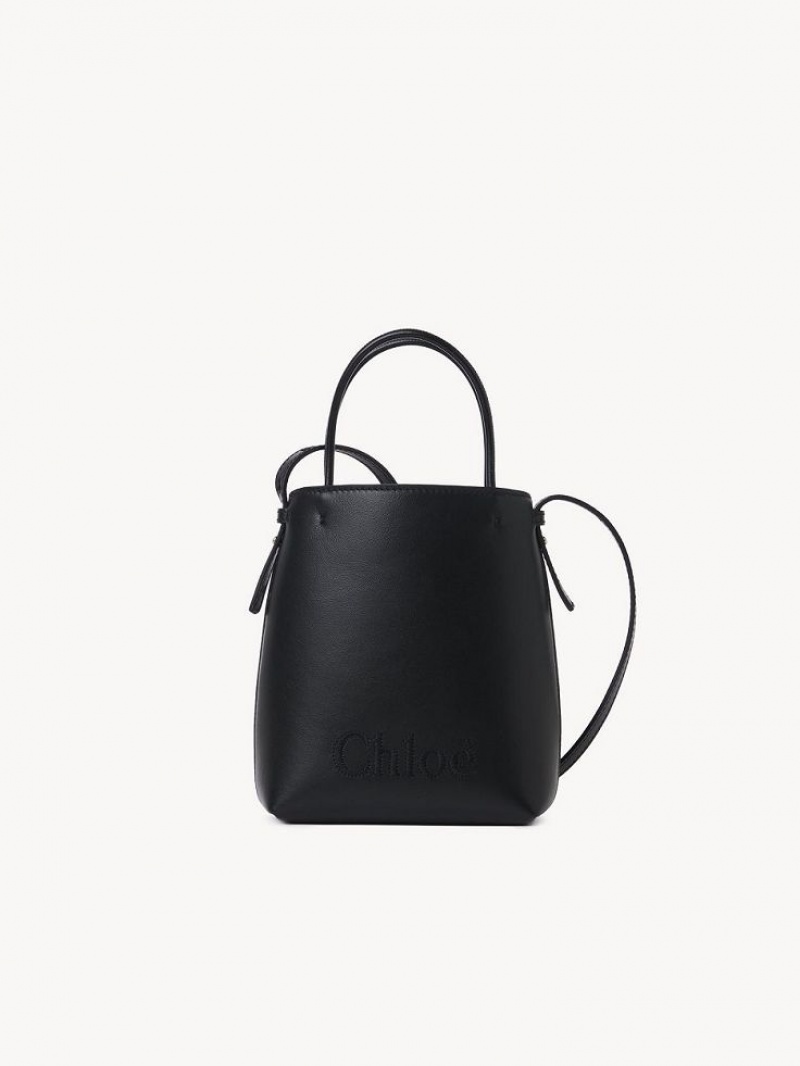 Black Chloe Sense Micro Shoulder Bags | CHE-SR13404