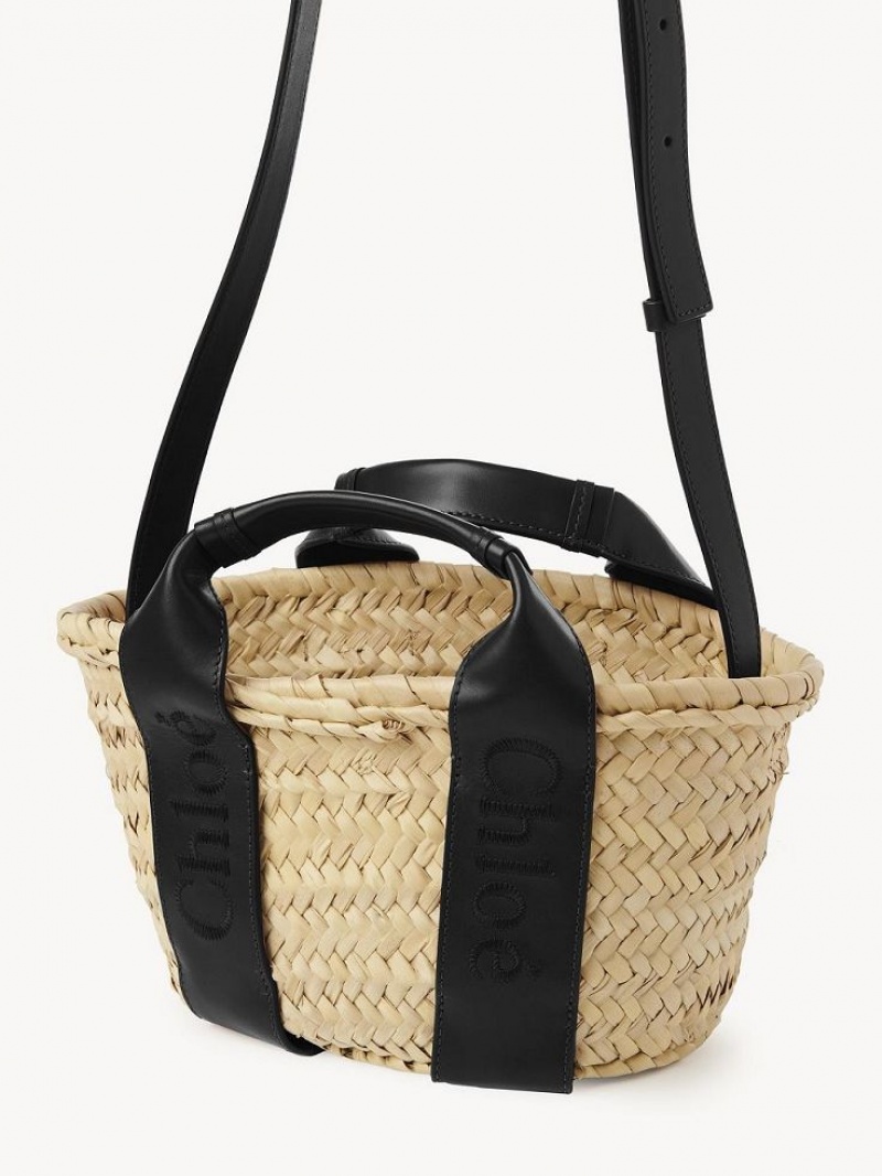 Black Chloe Sense Small Basket Shoulder Bags | CHE-SR13402