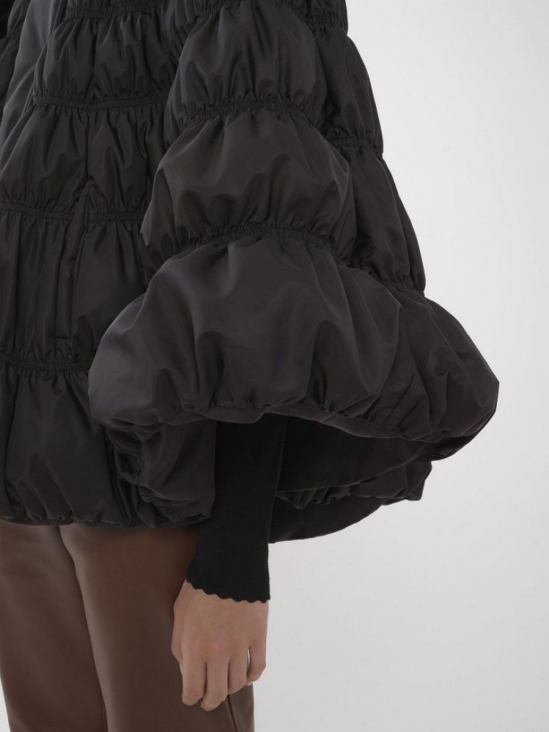 Black Chloe Short Puffer Cape Coats | CHE-SR13814