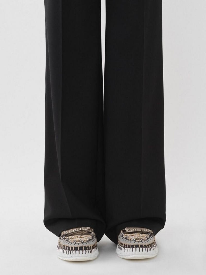 Black Chloe Signature Straight Pants | CHE-SR13999