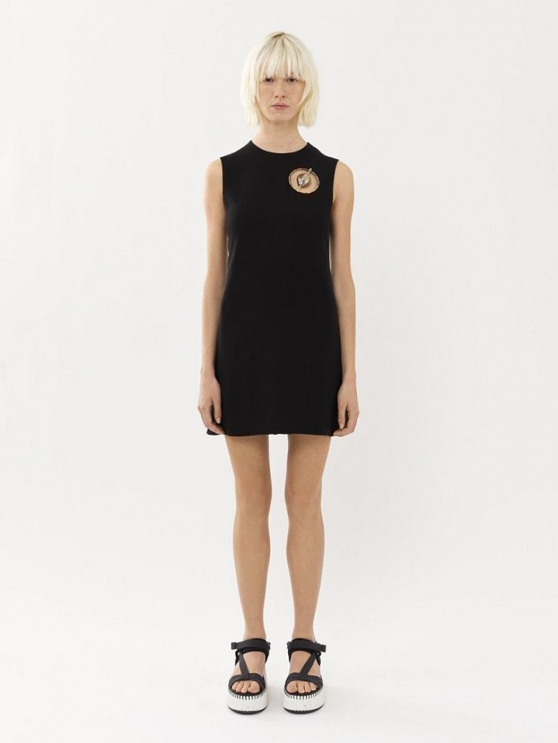 Black Chloe Sleeveless Tunic Dresses | CHE-SR13847