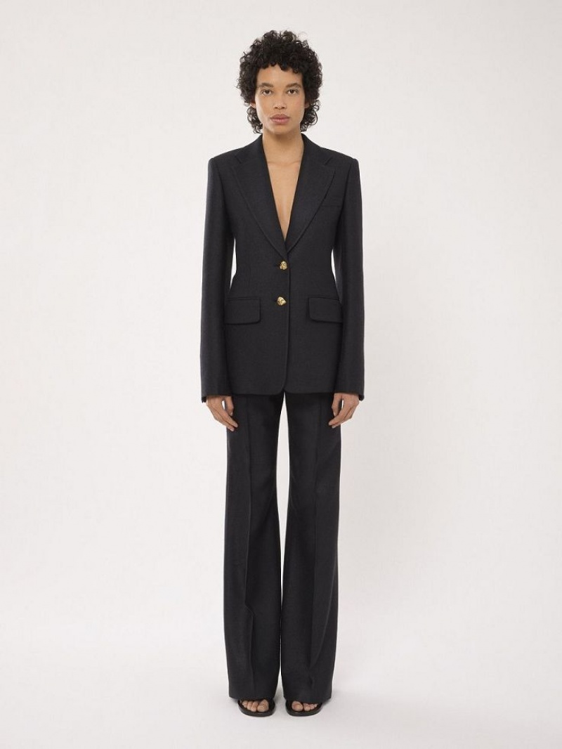 Black Chloe Two-button Tailored Jackets | CHE-SR13774