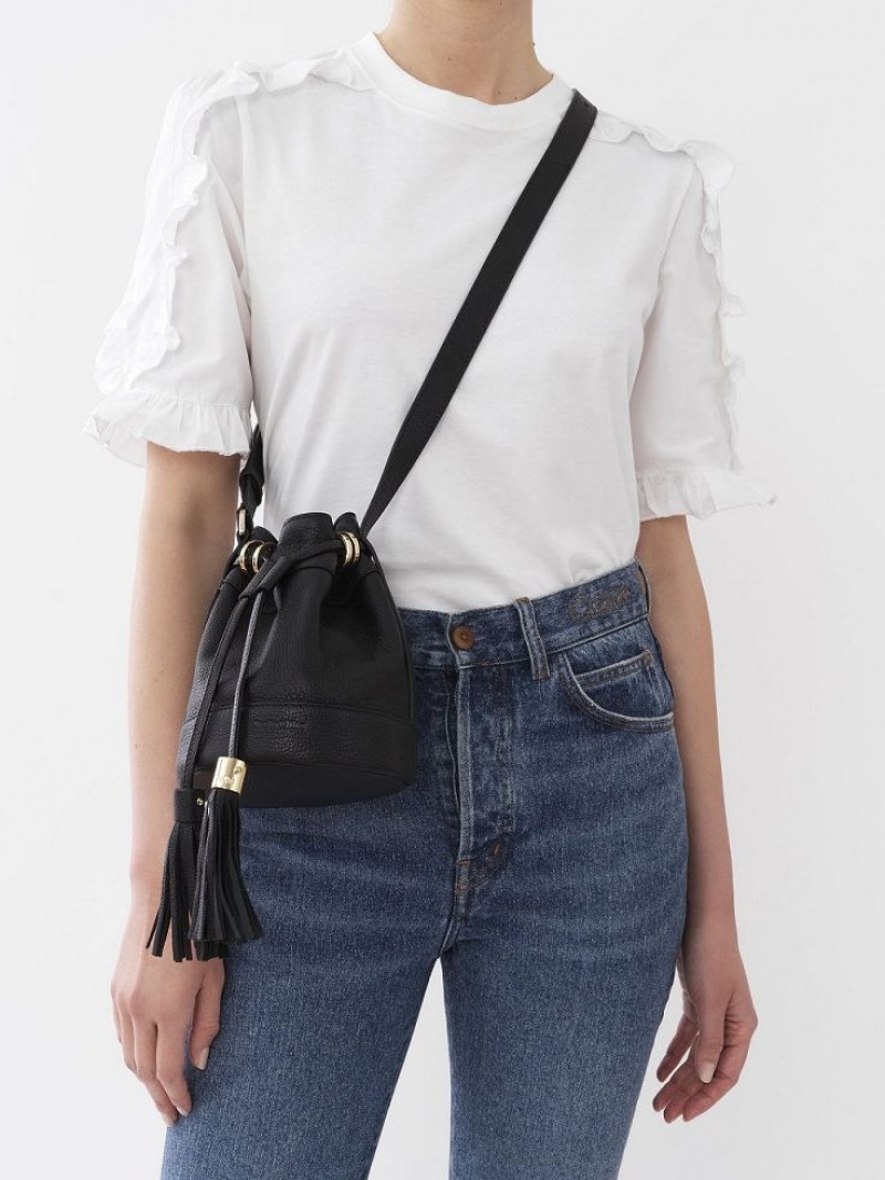 Black Chloe Vicki Small Bucket Shoulder Bags | CHE-SR14644