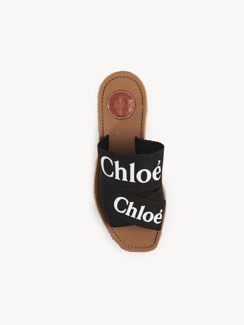 Black Chloe Woody Espadrille | CHE-SR14163