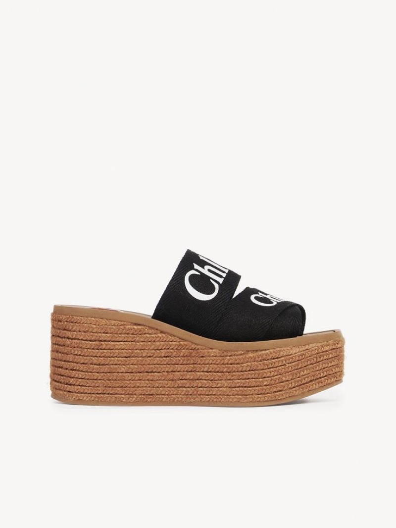 Black Chloe Woody Espadrille | CHE-SR14163