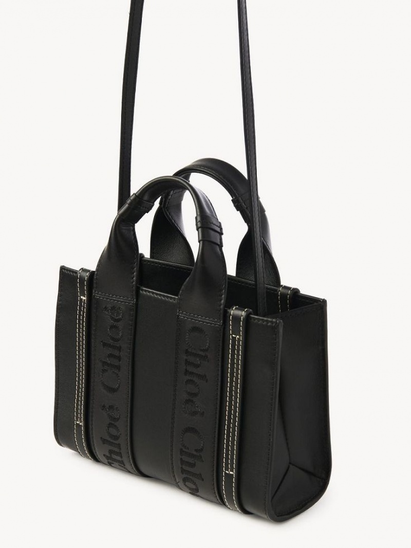 Black Chloe Woody Tote 1 Mini Bags | CHE-SR13727