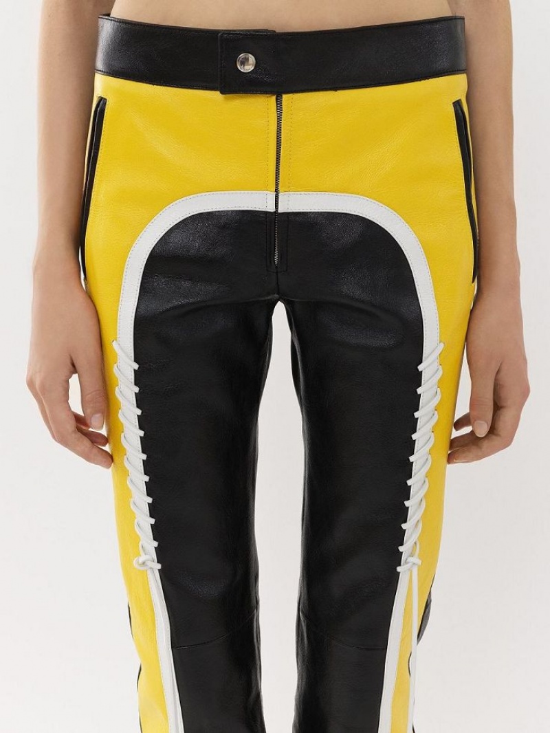 Black - Yellow 1 Chloe Biker Pants | CHE-SR13975