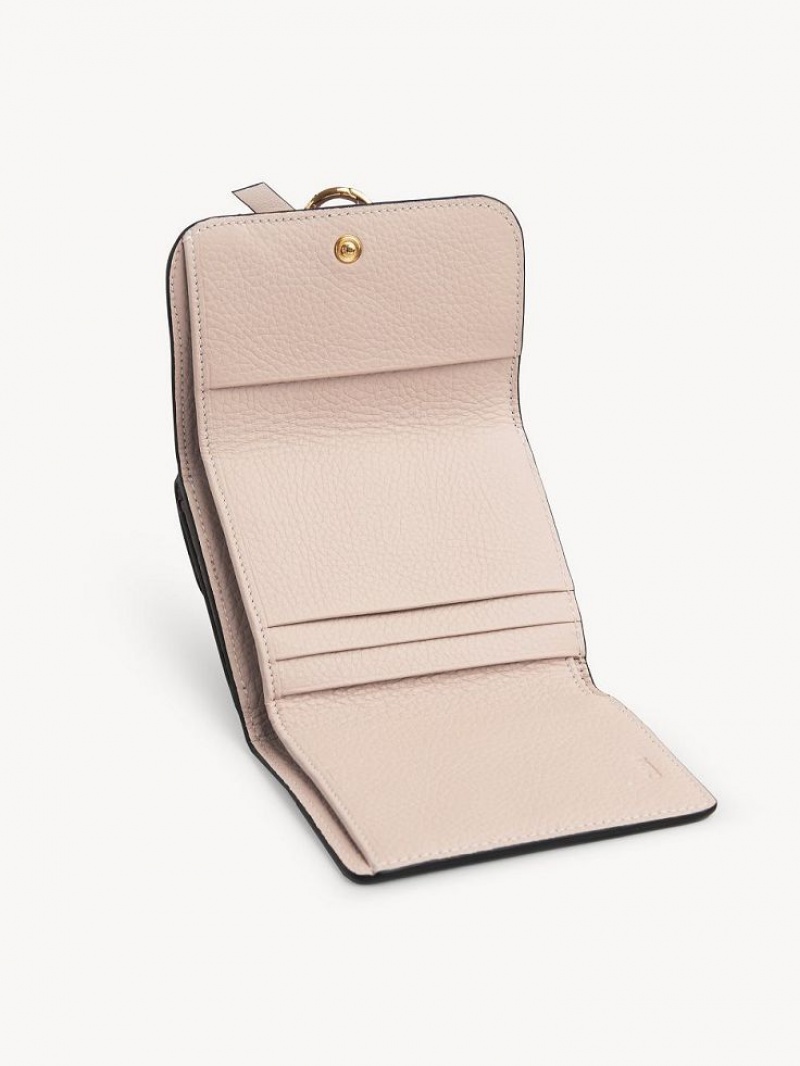 Blush Nude Chloe Alphabet Small Tri-fold Compact Wallets | CHE-SR14290