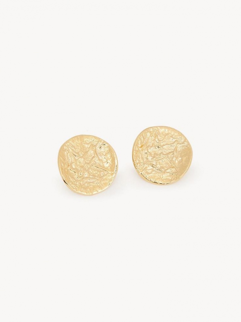 Bright Gold Chloe Penelope Coin Earrings | CHE-SR14455