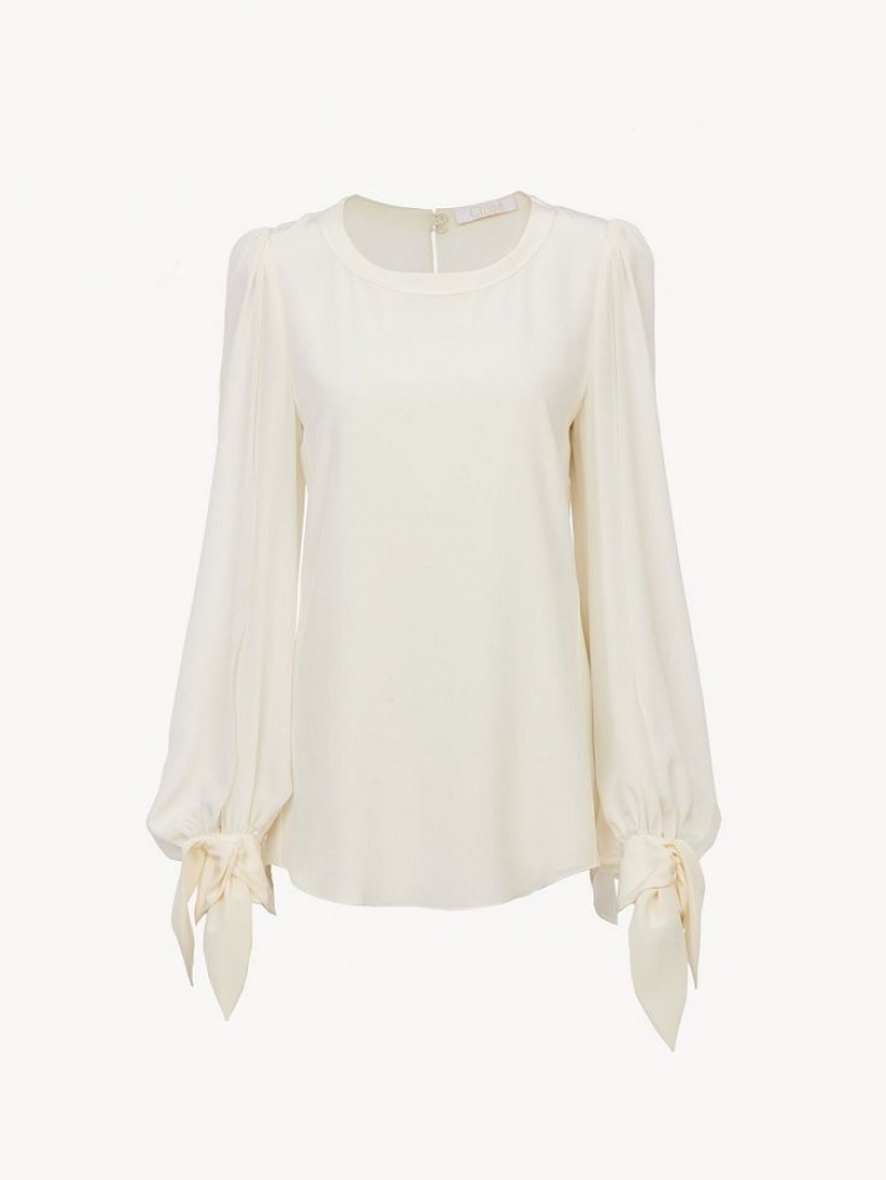 Buttercream Chloe Knot-detail Tops | CHE-SR13900