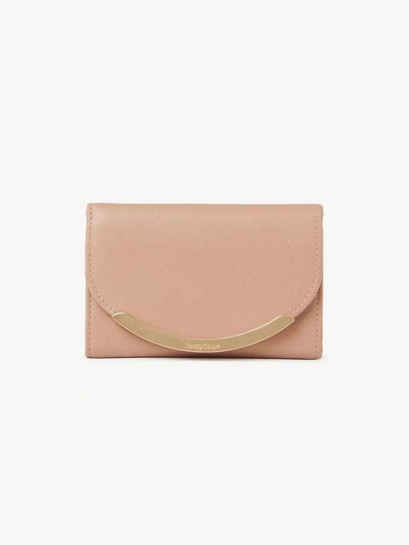 COFFEE PINK Chloe Lizzie Medium Compact Wallets | CHE-SR14897