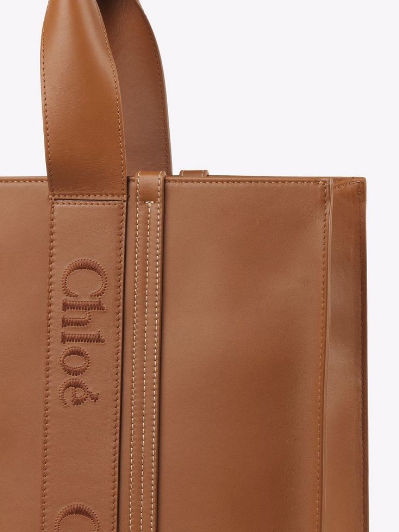 Caramel Chloe Large Woody Tote Bags | CHE-SR13348