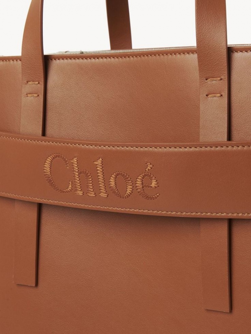 Caramel Chloe Sense Medium Tote Bags | CHE-SR13396