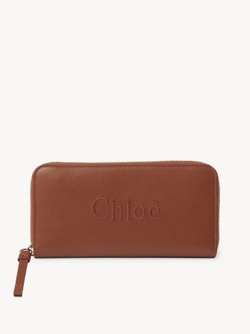 Caramel Chloe Sense Zippered Long Wallets | CHE-SR14299