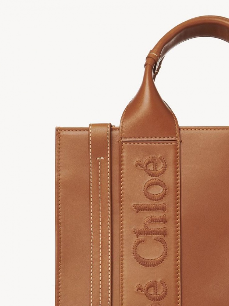 Caramel Chloe Small Woody Crossbody Bags | CHE-SR13535