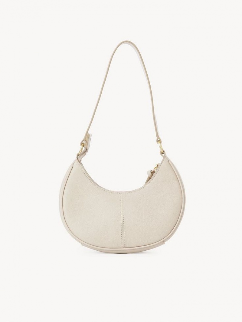 Cement Beige Chloe Hana Half Moon Shoulder Bags | CHE-SR14662