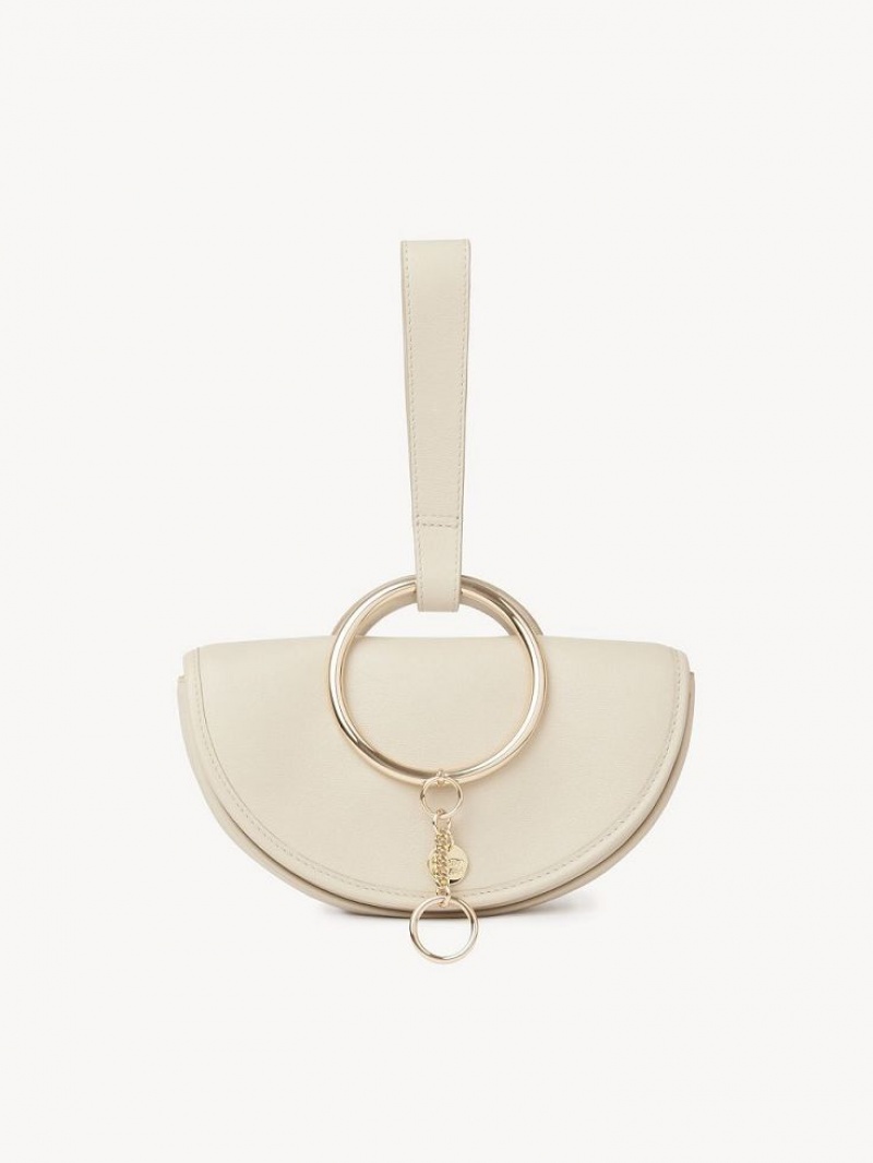 Cement Beige Chloe Mara Half Moon Mini Bags | CHE-SR14755