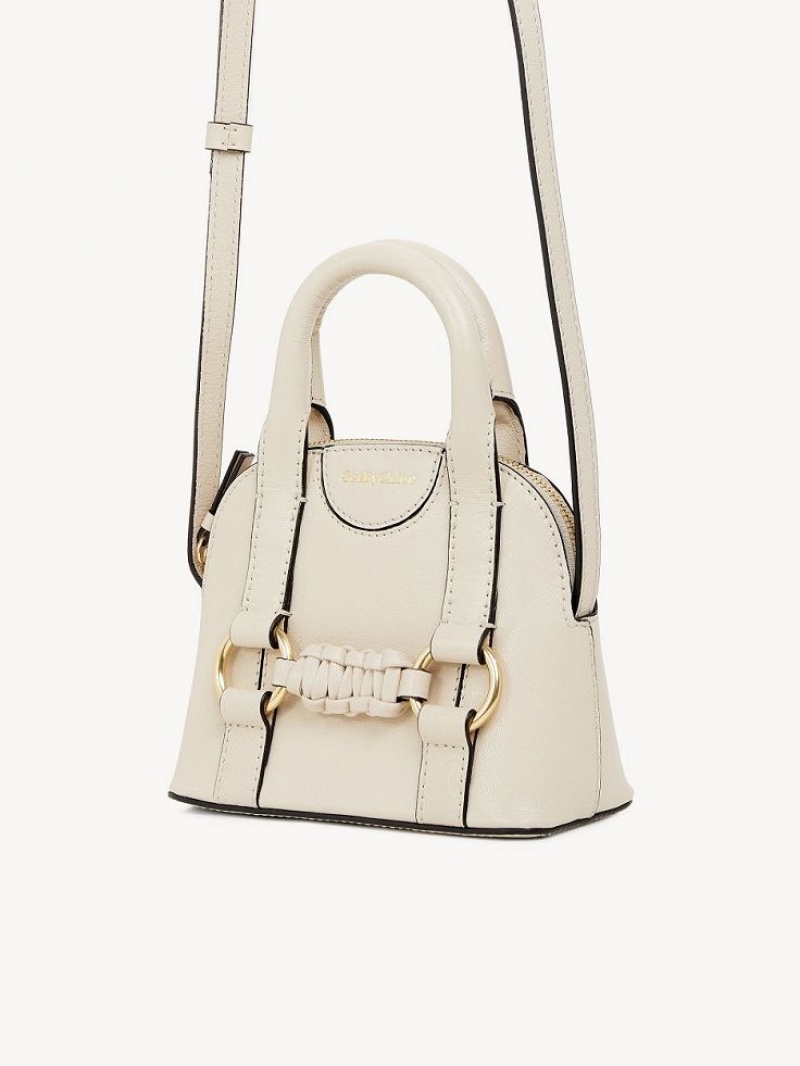 Cement Beige Chloe Saddie Micro Double Handle Shoulder Bags | CHE-SR14621