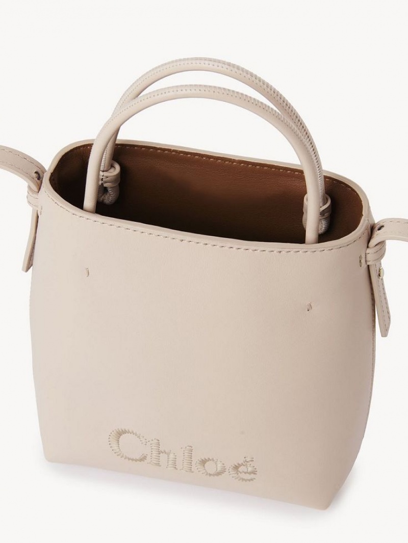 Cement Pink Chloe Sense Micro Shoulder Bags | CHE-SR13409