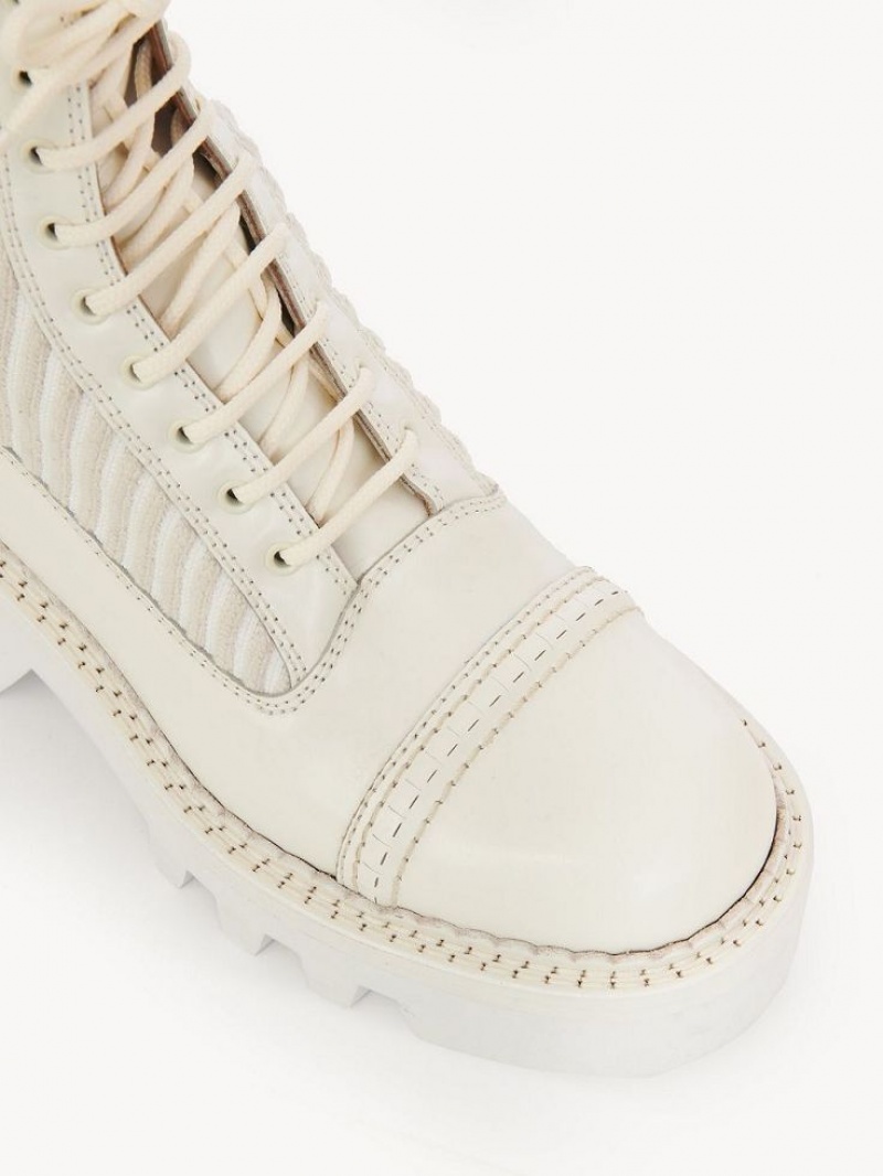 Cloudy White Chloe Owena Ankle Boots | CHE-SR14214