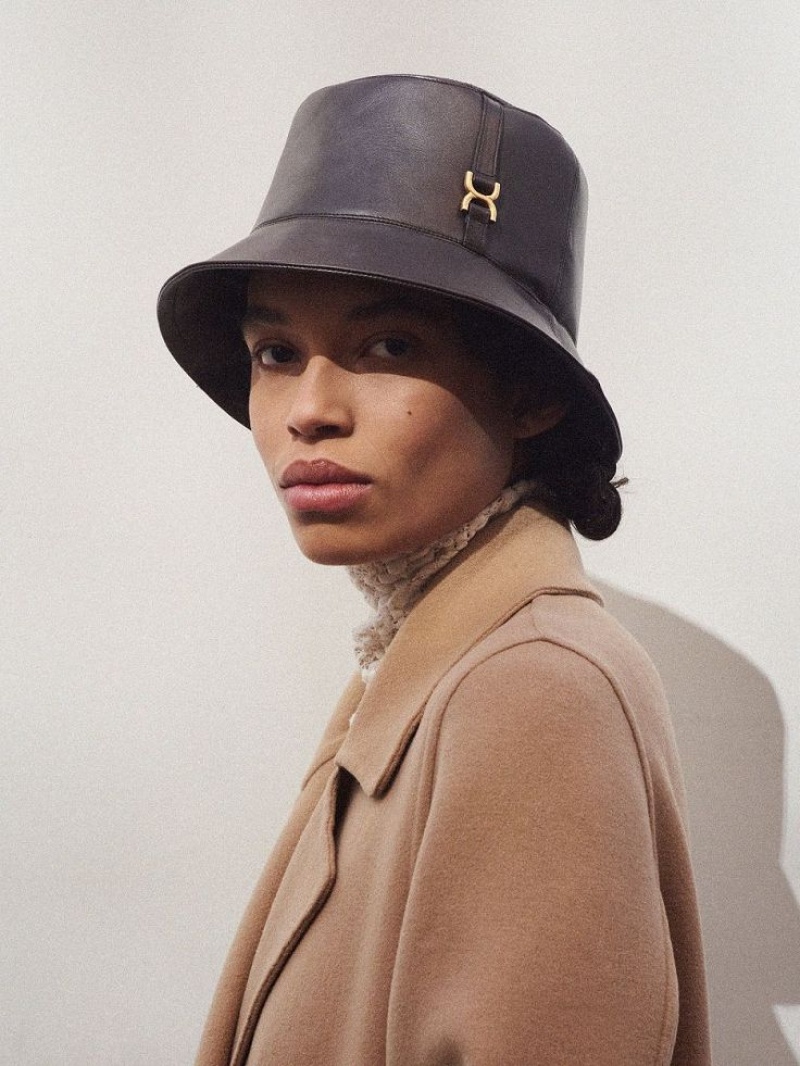 DARKENED BROWN Chloe Marcie Bucket Hats | CHE-SR14468