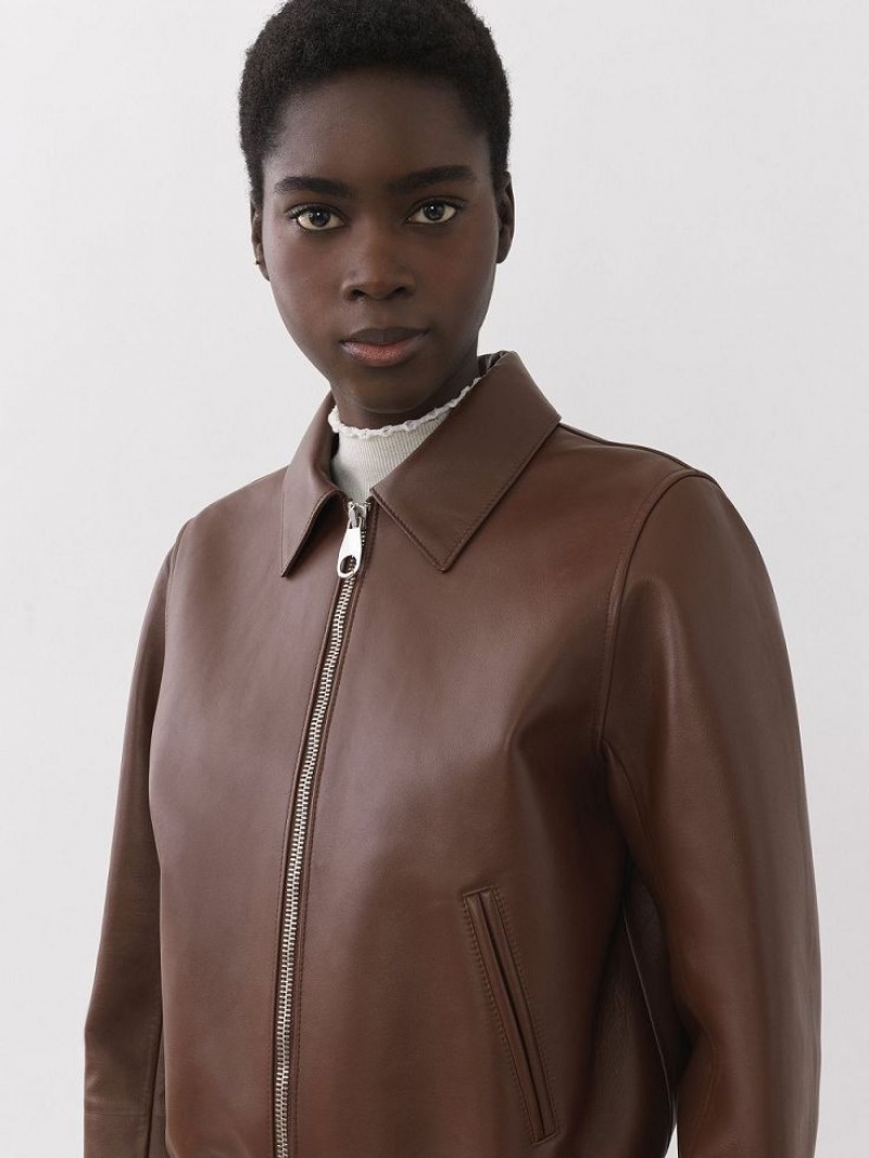 DARK CHESNUT Chloe Short Blouson Jackets | CHE-SR13797