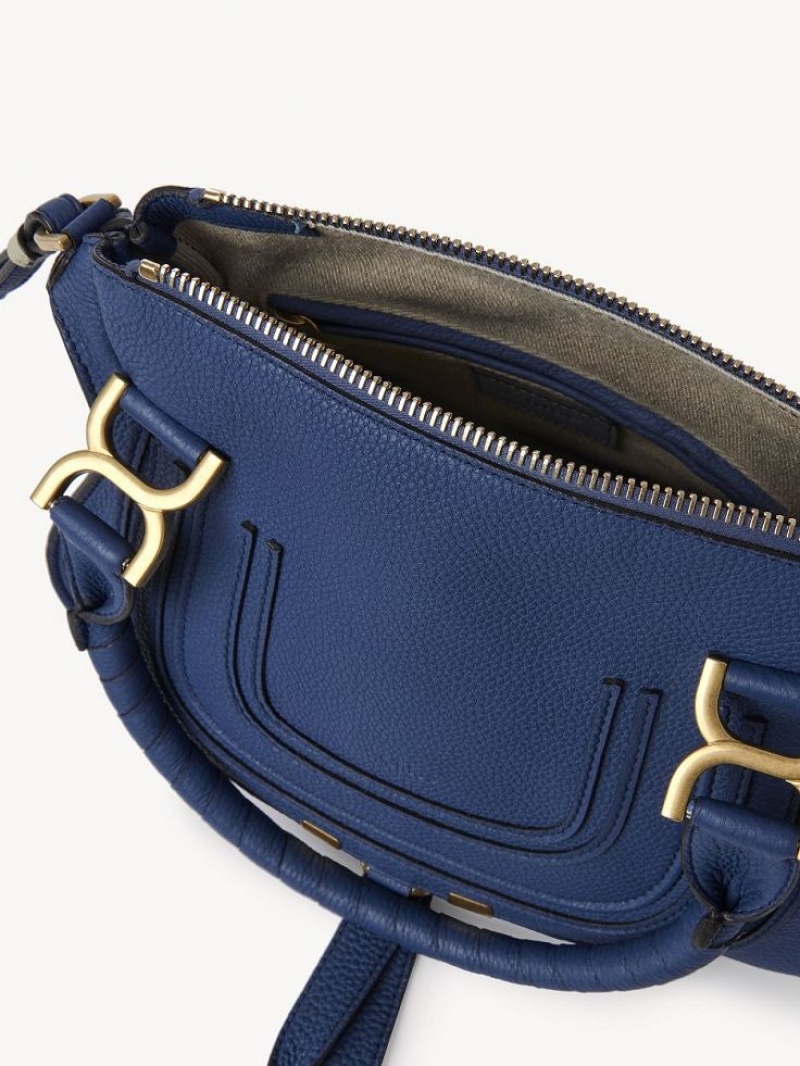 DEEP DENIM Chloe Marcie Small Double Carry Crossbody Bags | CHE-SR13546