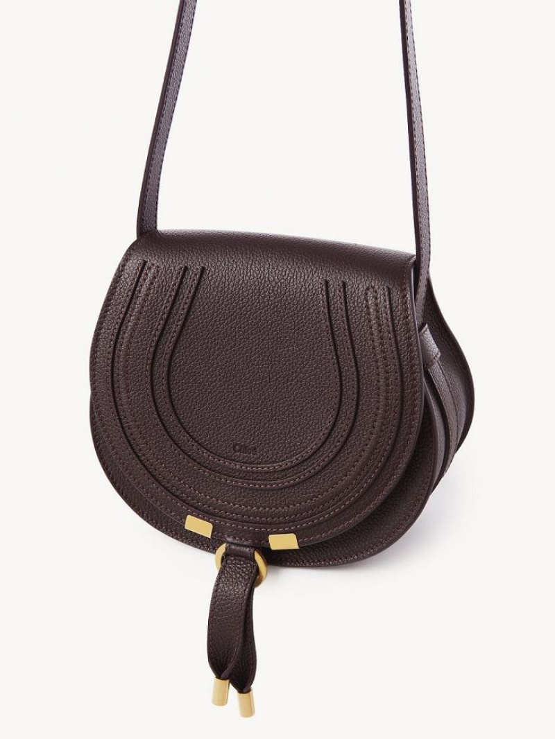 DEEP VIOLINE Chloe Marcie Small Saddle Shoulder Bags | CHE-SR13412