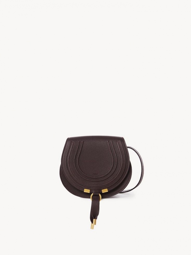 DEEP VIOLINE Chloe Marcie Small Saddle Shoulder Bags | CHE-SR13412